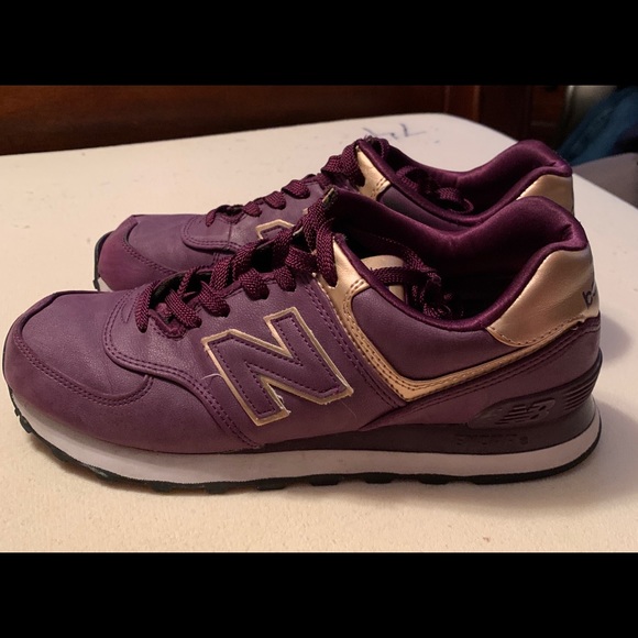 new balance 574 burgundy and gold